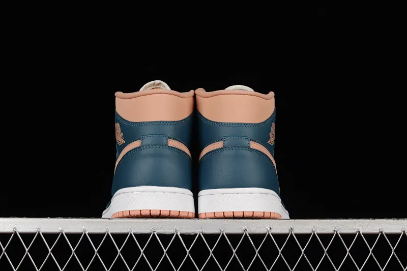 All categories Air Jordan Jordan series basketball shoes Air Jordan 1 Mid G version pure original Air Jordan AJ1 Mid "Blue Mint" AJ1 Joe 1 blue orange mid-top basketball shoes BQ6472-308